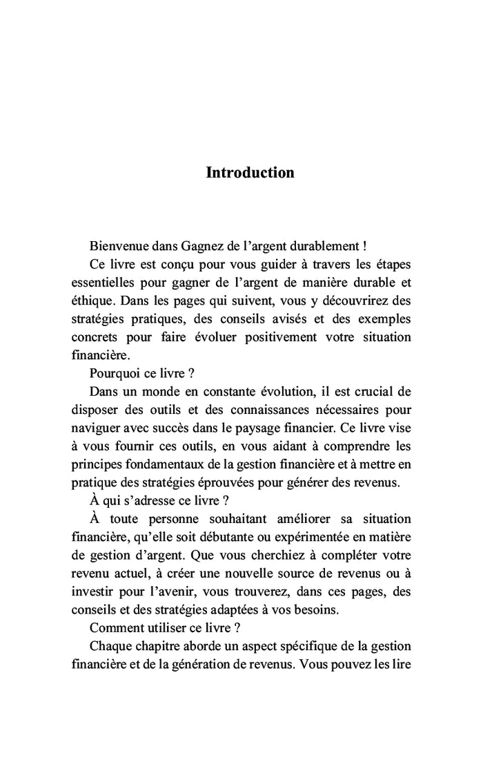 Gagnez de l'argent durablement !