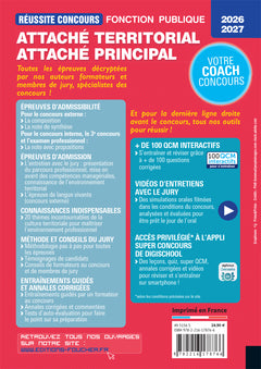 Réussite Concours - Attaché territorial, Attaché principal Cat. A - 2026-2027 - Préparation complète