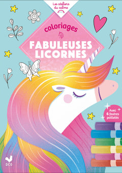 Coloriages Fabuleuses licornes - avec feutres pailletés