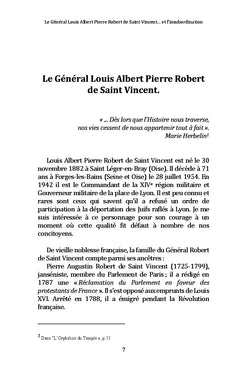 Le Général Louis Albert Pierre Robert de Saint-Vincent... et l'insubordination