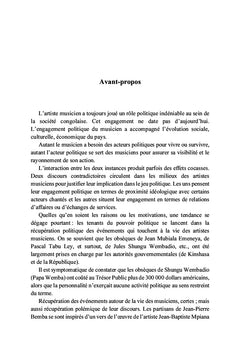 La parole politique dans la chanson congolaise moderne