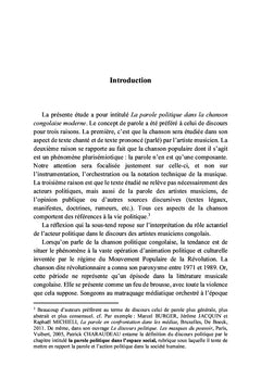 La parole politique dans la chanson congolaise moderne