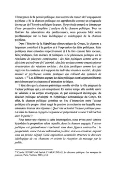 La parole politique dans la chanson congolaise moderne