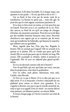 La sagesse de la fourmi