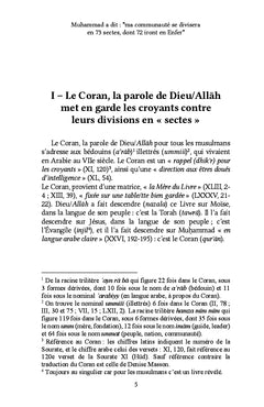 Muhammad a dit : "ma communauté se divisera en 73 sectes, dont 72 iront en Enfer"