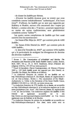 Muhammad a dit : "ma communauté se divisera en 73 sectes, dont 72 iront en Enfer"