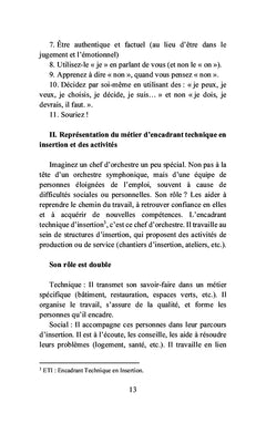 L'encadrant technique en insertion, un facilitateur de l'insertion
