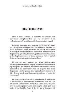 Le succès est dans les détails