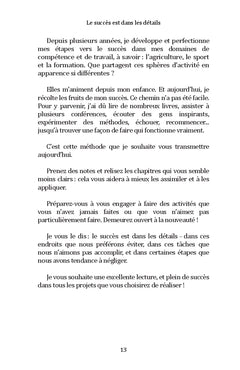 Le succès est dans les détails