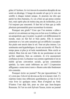 Journal intime d'un homme-girafe
