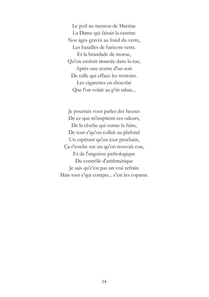 Rimes - Restes intimes de merveilleuses émotions soudaines