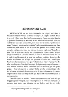 Les leçons de Ntoumadzap