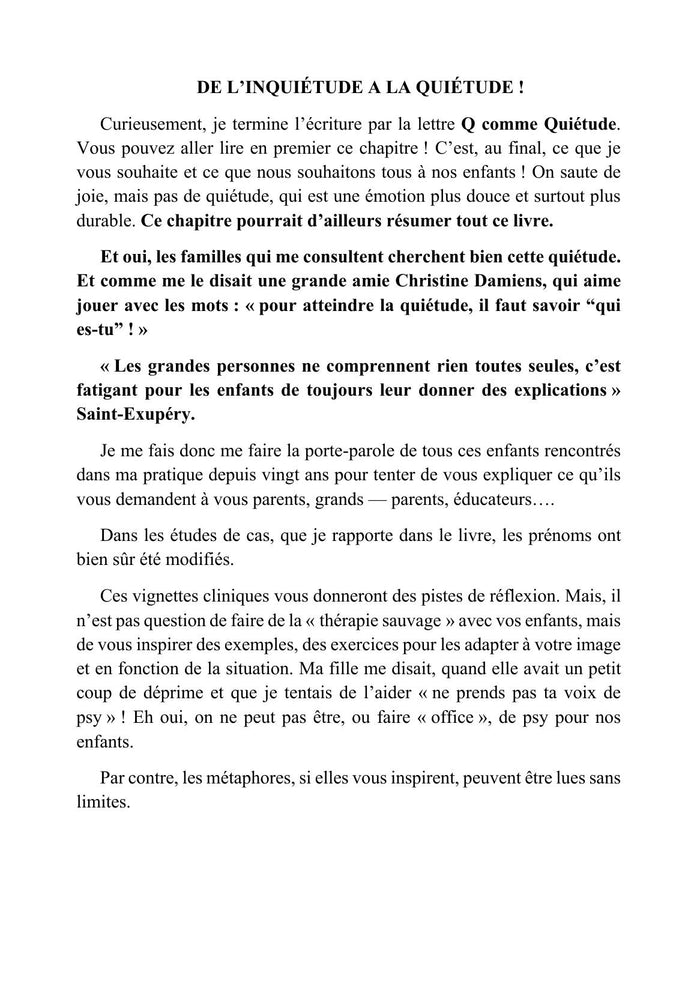 Pour aller de l'inquiétude à la quiétude