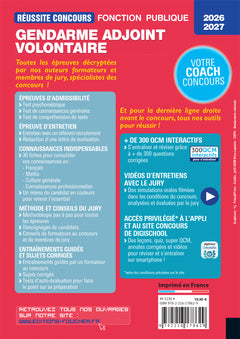 Réussite Concours - Gendarme adjoint volontaire - APJA  et EP- 2026-2027 - Préparation complète