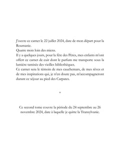 Le Carnet Roumain - Tome II : Zénith flamboyant et flocons soyeux