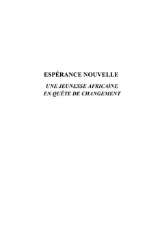 Espérance nouvelle - Une jeunesse africaine en quête de changement