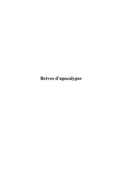 Brèves d'apocalypse / Le monde d'après