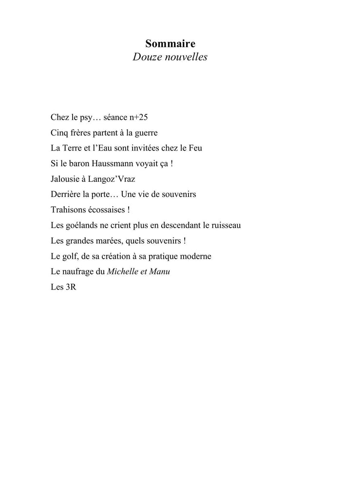 Douze nouvelles, un essai et quatre saisons de rimes