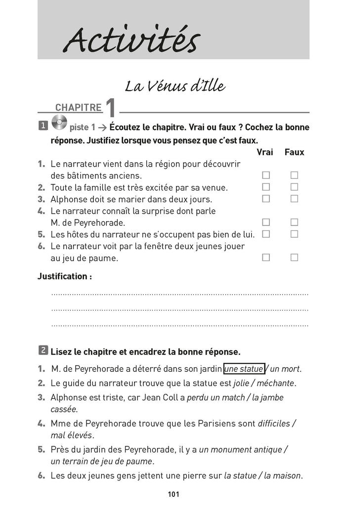 LFF - Nouvelles : La Vénus d'Ille, Carmen, Colomba (B1)