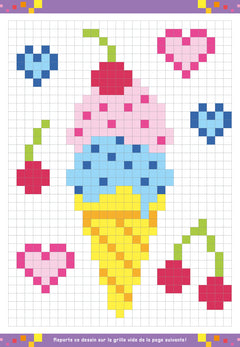 Coloriages pixels kawaii
