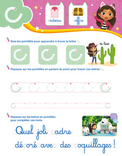 Gabby et la maison magique - Mon cahier effaçable - J'écris les lettres minuscules (4-6 ans)