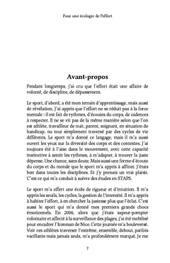 Pour une écologie de l'effort