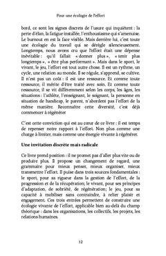 Pour une écologie de l'effort