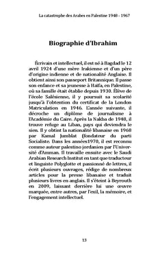 La catastrophe des Arabes en Palestine 1948 - 1967