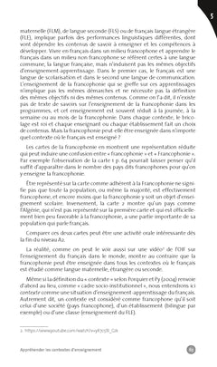 Enseigner la francophonie : principes et usages