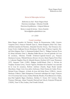 Revue de Philosophie du Droit n° 1