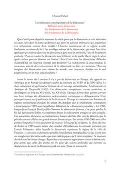 Les infortunes contemporaines de la démocratie