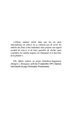 La Cour internationale de Justice et la protection de l'environnement