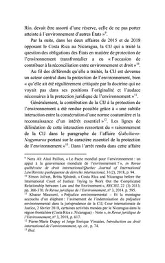 La Cour internationale de Justice et la protection de l'environnement