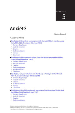 Echelles et questionnaires d'évaluation chez l'enfant et l'adolescent