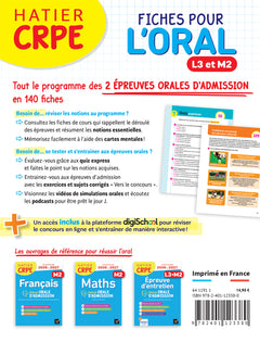 Hatier CRPE -  Fiches pour l'Oral - Tout pour réussir les épreuves d'admission - L3 - M2 - 2026/2027