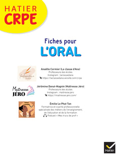 Hatier CRPE -  Fiches pour l'Oral - Tout pour réussir les épreuves d'admission - L3 - M2 - 2026/2027