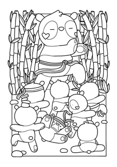 Coloriages - Adorables pandas