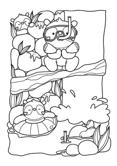 Coloriages - Adorables pandas