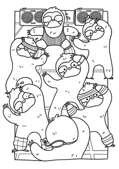 Coloriages - Adorables paresseux