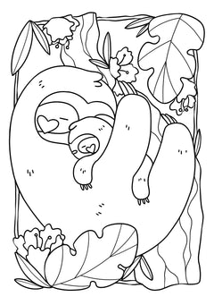 Coloriages - Adorables paresseux