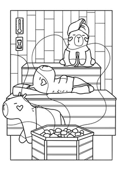 Coloriages - Adorables capybaras