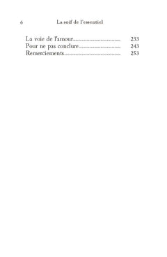 La soif de l'essentiel
