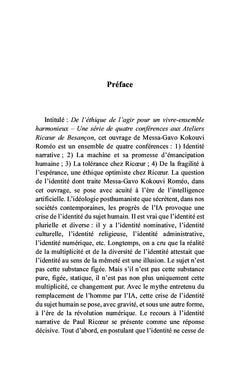 De l'éthique de l'agir pour un vivre-ensemble harmonieux