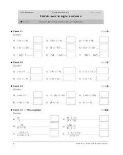 Cahier de calcul en maths Seconde