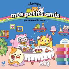 Coloriages Mes petits amis Mes moments cosy - pochette avec feutres pailletés
