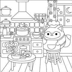 Coloriages Mes petits amis Mes moments cosy - pochette avec feutres pailletés
