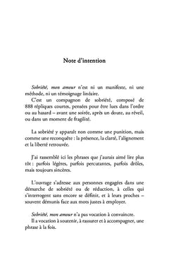 Sobriété, mon amour