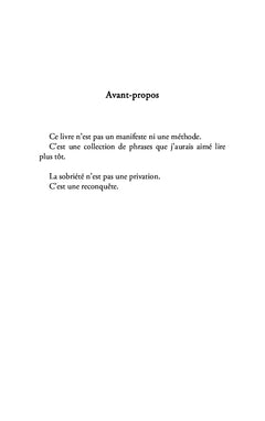 Sobriété, mon amour