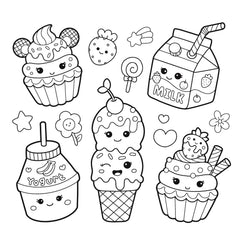 Coloriages kawaï food