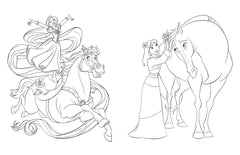DISNEY PRINCESSES - Mes colos + autocollants - Princesses et chevaux